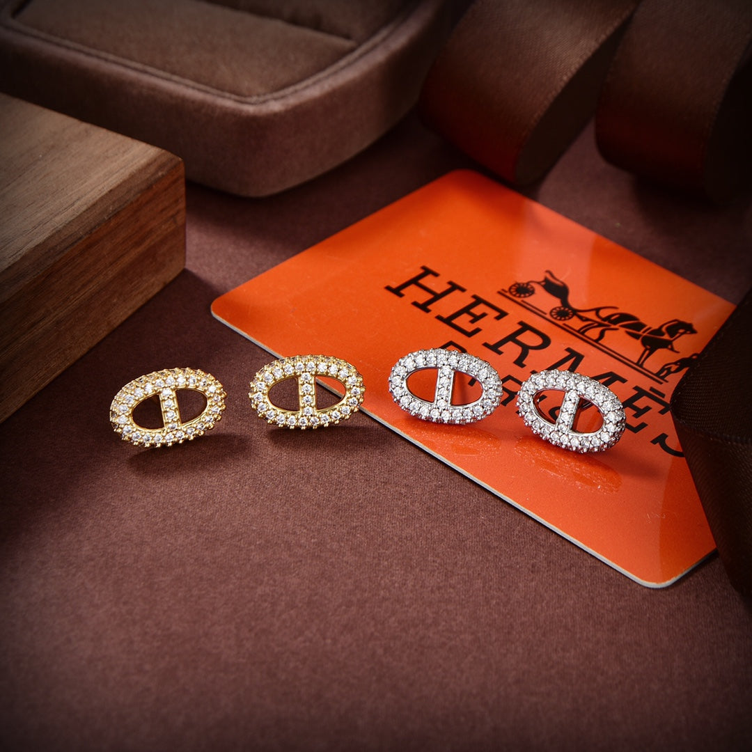 18K Farandole Diamond Hermes Earrings