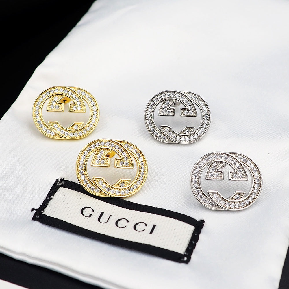 18K Double Gucci Diamonds Earrings
